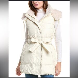 Hunter Women's Doby Puffer Vest Teddy fleece lined hood